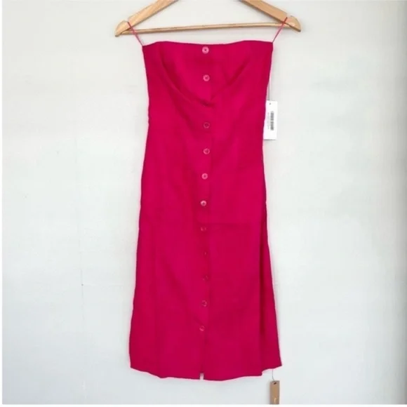 Reformation Prescott Linen Dress Size 0 NEW - Picture 2 of 6